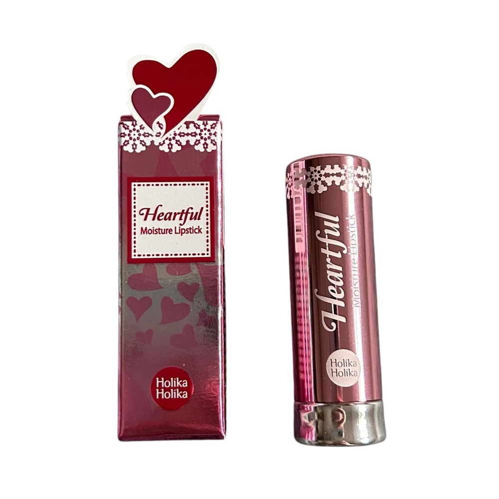 Holika Holika Heartful Moisture Heart Shaped Lipstick in Kissing Red Discont NIB